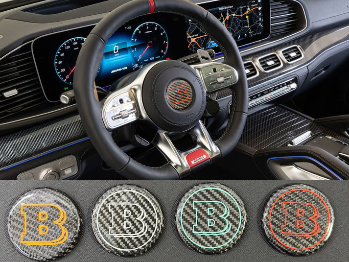 Carbon Brabus Badge Logo Emblem 57 mm for Steering Wheel Mercedes-Benz G-Wagon W463A